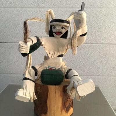 White clown kachina doll 