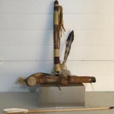 Stone mallet and antler stick 