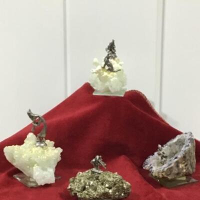Crystal and pewter collectibles 