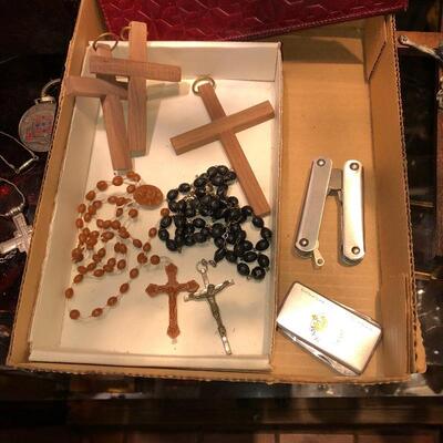 Crosses, rosaries 