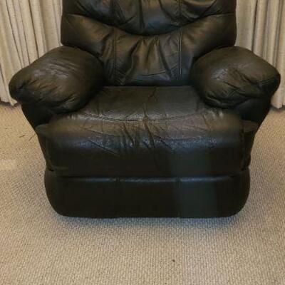 Black leather manual recliner