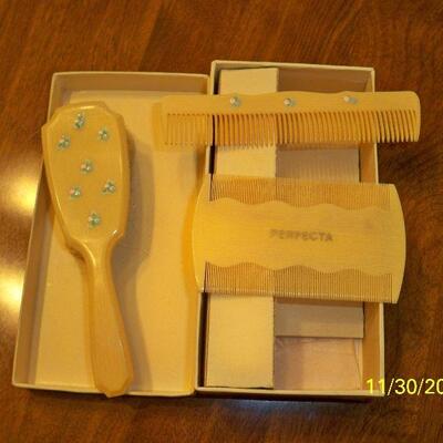 Vintage Comb and Brush Set