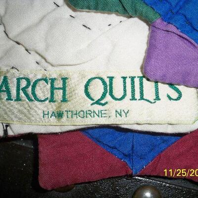 Label on Vintage Quilt #1