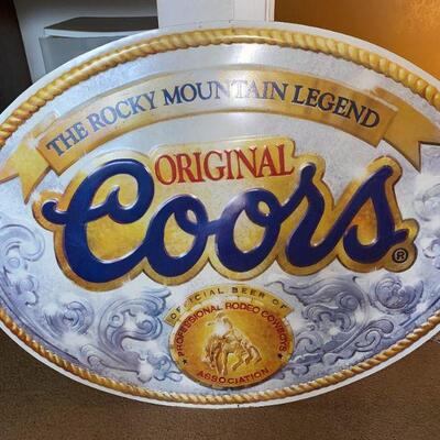 coors tin beer sign 