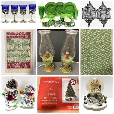 Christopher Radko Ornaments - Green Christmas Cocinaware - Rugs - Pre-Lit Christmas Tree - Hanging Moroccan Style Lanterns - Gun Guard...
