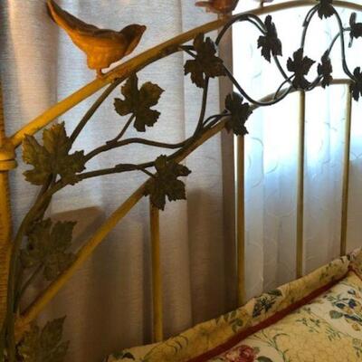 Close-up of bed frames adornment.