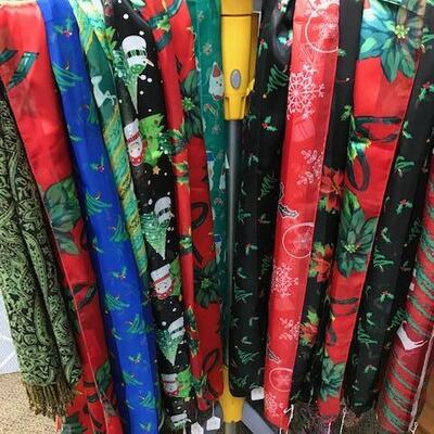 Nice selection of holiday scarves - only $8 each!