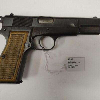 Fabrica De Armas Hi Power, 9mm pistol. Nazi proof marked WWII