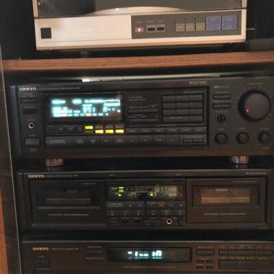 Onkyo stereo components including turntable