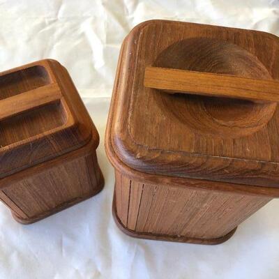 Vintage nested teak containers
