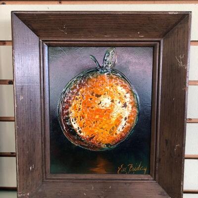 Vintage Eve Friday acrylic artwork of Orange
