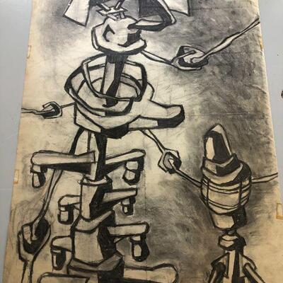 Vintage charcoal or pencil sketch