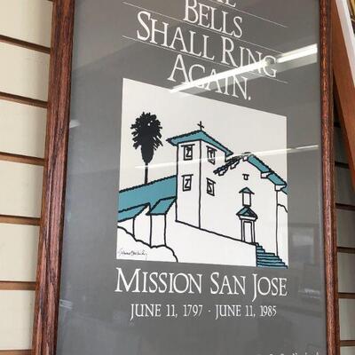Vintage Mission San Jose litho