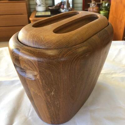 Teak ice bucket by Silvestri