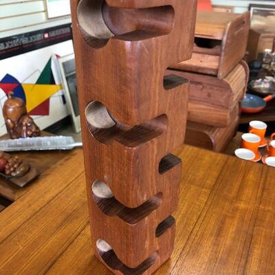 Vintage teak pipe holder