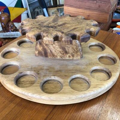 Vintage burl pipe holder