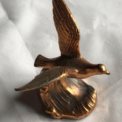 Copper seagull paperweight