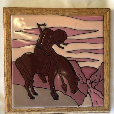 Native American Siesta tile of Native American scene