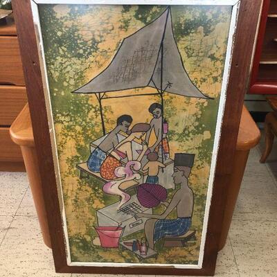 Vintage Robert Lim artwork - Satay Stall