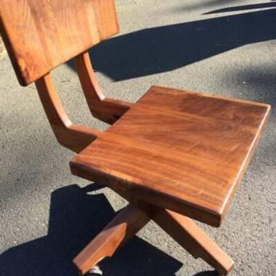 Robert Herzog walnut task chair, Studiocraft, all wood.