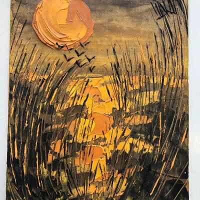 Vintage pallet knife oil painting