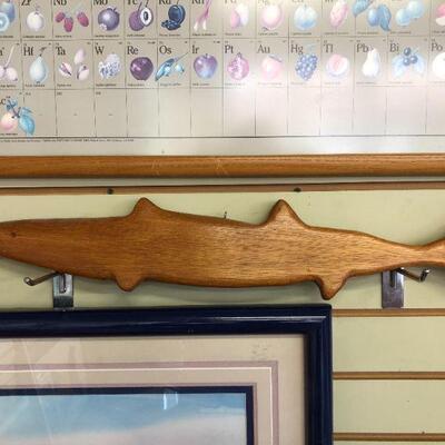 Vintage carved wood fish