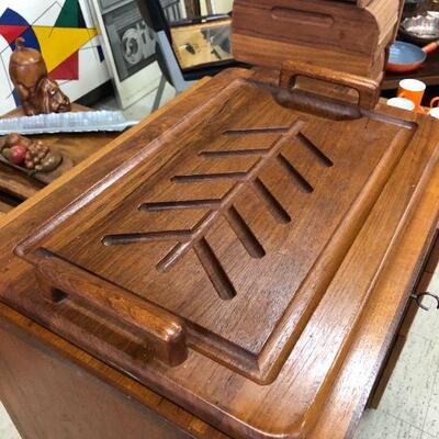 Vintage teak fish tray