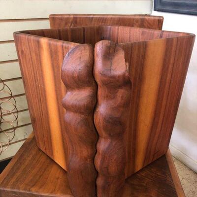 Studiocraft, walnut waste basket by Robert Herzog