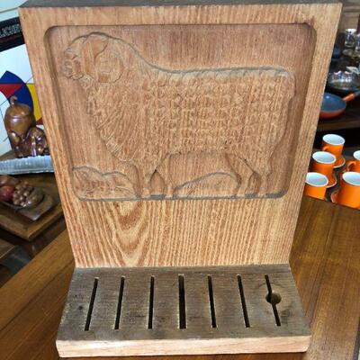 Vintage ERA knife block - sheep