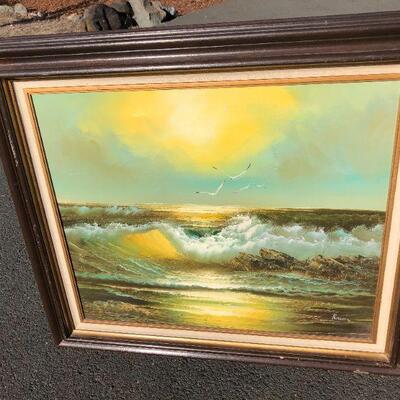 Vintage original painting by Russin