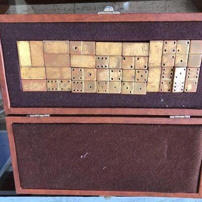 Vintage brass dominoes