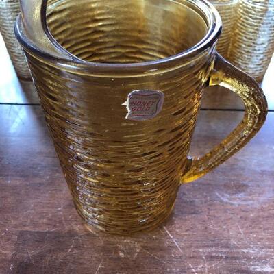 Mid century Anchor Hocking honey glass pitcher