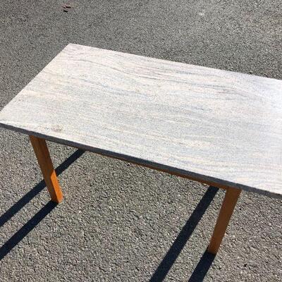 Teak and marble top coffee table.