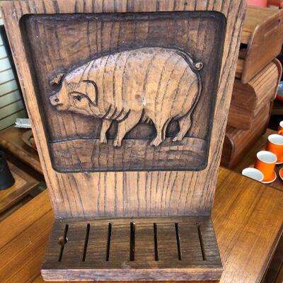 Vintage ERA knife block - pig