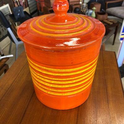 Vintage orange and yellow cookie jar