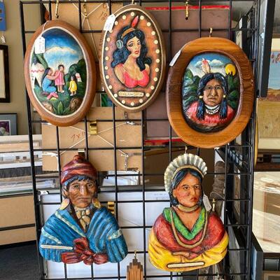 Painted wood carvings by Jarvis