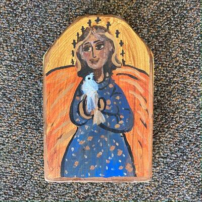 Retablo by Lidia, "Sweet Love, God's Love for us. His Holy Angels." 