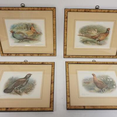 1056	GROUP OF 4 FRAMED & MATTED COLORED PHEASANT PRINTS, 13 IN X 11 IN OVERALL	75	150	50	PLEASE PAY ATTENTION FOR DAILY ADDITIONS TO THIS...