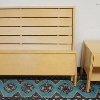 1115	MAPLE FULL SIZE MID CENTURY MODERN BED W/ONE DRAWER STAND	50	100	25	PLEASE PAY ATTENTION FOR DAILY ADDITIONS TO THIS SALE. PARTIAL...