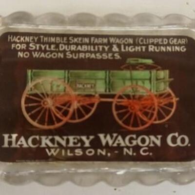 1152	ANTIQUE GLASS PAPERWEIGHT HACKNEY WAGON CO WILSON NC, 4 1/2 IN X 3 1/4 IN X 3 1/4 IN	25	50	10	PLEASE PAY ATTENTION FOR DAILY...