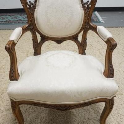 1130	ORNATELY CARVED ARM CHAIR, STAINING ON SEAT	75	150	25	PLEASE PAY ATTENTION FOR DAILY ADDITIONS TO THIS SALE. PARTIAL UPLOADS WILL BE...