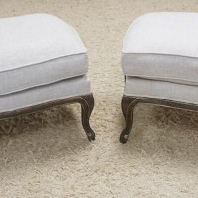 1073	2 FRENCH PROVINCIAL UPHOLSTERED FOOT STOOLS, 29 IN WIDE X  21 IN DEEP X 18 IN HIGH	75	150	50	PLEASE PAY ATTENTION FOR DAILY...