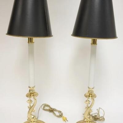 1106	PAIR OF BRASS DOLPHIN CANDLESTICK LAMPS, 30 IN HIGH	75	150	50	PLEASE PAY ATTENTION FOR DAILY ADDITIONS TO THIS SALE. PARTIAL UPLOADS...