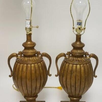 1194	PAIR OF URN FORM LAMPS, 30 1/2 IN HIGH	50	100	20	PLEASE PAY ATTENTION FOR DAILY ADDITIONS TO THIS SALE. PARTIAL UPLOADS WILL BE MADE...