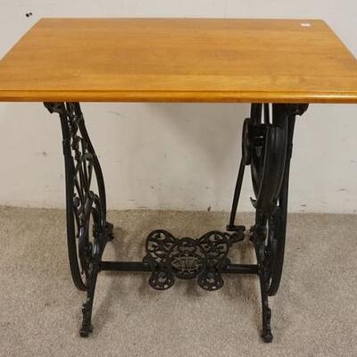 1189	TABLE W/CAST IRON TREADLE SEWING MACHINE BASE, 27 1/2 IN X 16 3/4 IN X 29 1/2 IN HIGH	50	100	25	PLEASE PAY ATTENTION FOR DAILY...