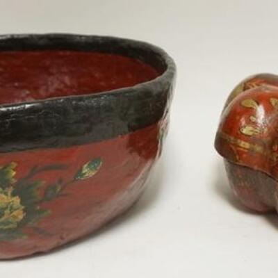 1087	LOT ASIAN LACQUERED BOWL & PUMPKIN SHAPED COVERED BOWL, COVERED BOWL DAMAGED LID	75	150	25	PLEASE PAY ATTENTION FOR DAILY ADDITIONS...