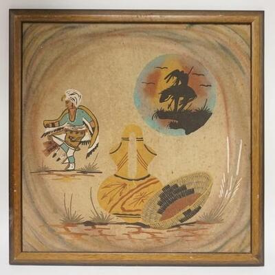 1216	PAINTING ON BOARD NATIVE AMERICAN MOTIF, 26 1/2 IN SQUARE INCLUDING FRAME	50	100	20	PLEASE PAY ATTENTION FOR DAILY ADDITIONS TO THIS...