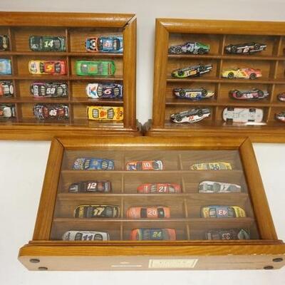 1208	3 SMALL DISPLAY CASES W/NASCAR TOY CARS, CASES ARE 16 IN WIDE X 9 IN HIGH	25	50	10	PLEASE PAY ATTENTION FOR DAILY ADDITIONS TO THIS...
