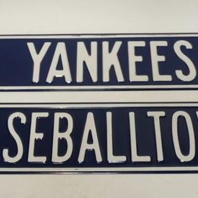1053	2 ENAMELED YANKEES BASEBALL STREET SIGNS, 36 IN X 6 IN	50	100	25	PLEASE PAY ATTENTION FOR DAILY ADDITIONS TO THIS SALE. PARTIAL...