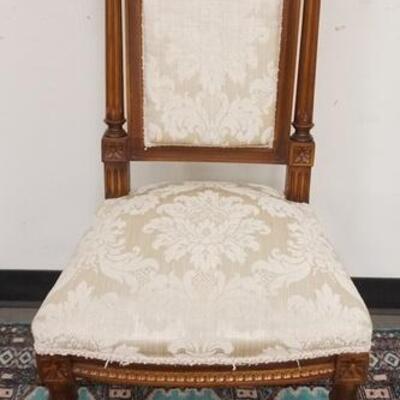 1108	ORNATELY CARVED WALNUT UPHOLSTERED SIDE CHAIR	50	100	25	PLEASE PAY ATTENTION FOR DAILY ADDITIONS TO THIS SALE. PARTIAL UPLOADS WILL...